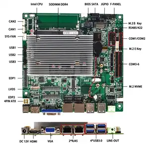 Fodenn Mini Itx Intel Elkhart Lake Celeron J6412 Ddr4 2*Can Epic-Itx Industrial Motherboard With CE certification