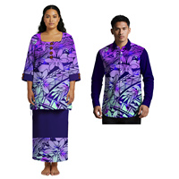 Vêtements personnalisés pour lui et elle, robe hawaïenne pour femme, robe de cérémonie Puletasi, chemise Aloha pour homme samoan, costume élégant pour couple polynésien, prix pour 2