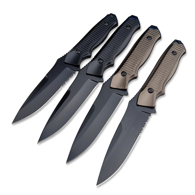 140BK Aluminum Alloy Handle Tactical Fixed Blade Knife Camping Survival EDC Hunting Knife with Sheath