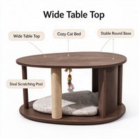 Table d'appoint et table basse USMILEPET pour humains et animaux, 2-en-1, nid douillet pour animaux, montage facile pour salon, balcon, appartement