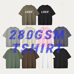 Cuello redondo hombro caído gráfico alta calidad peso pesado fabricante hombres 100% algodón camisetas 280 Gsm personalizado camiseta de gran tamaño - Product Image 1