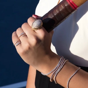 กำไลข้อมือเพชรแล็บโกรว์ 14K ทองคำแท้ ขายส่ง ขนาด 3 มม. ทรงกลมเจียระไนแบบบริลเลียนท์ คลาสสิก เหมาะสำหรับงานแต่งงาน ของขวัญสำหรับทุกเพศ - Product Image 1