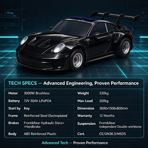 Go Kart Eléctrico Estilo GT3 al por Mayor, 72V, 80km/h, 100km de Autonomía, Carrocería Ancha, Retro, para Adultos, Precio de Fábrica - Product Image 4