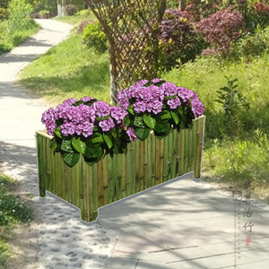 Bamboo Flower Boxes Square Outdoor Garden Planters Wall Mounted Desktop Floor Standing Hanging Basin Eco Friendly Flower Pots - Product Image 3