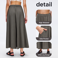 Pantalon Culotte Ample Taille Haute Respirant et Extensible pour Femme – Idéal Bureau et Quotidien