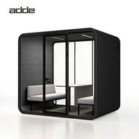 Cabine téléphonique de bureau insonorisée mobile et économique pour 3-4 personnes, avec structure en aluminium