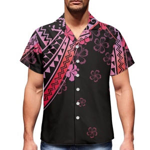 Ultima stampa personalizzata camicia da uomo Casual rosa Samoa polinesiano stampa tribale camicie firmate per gli uomini 2024 all'ingrosso oversize formale - Product Image 1
