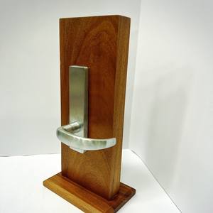 Manija de Puerta Moderna con Acabado Cromado Satinado, Juego de Cerradura de Embutir, Palanca de Aleación de Aluminio para Puertas Interiores de Dormitorio, Baño y Puertas de Madera - Product Image 3