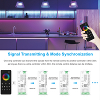 C206B 4 Zone MESH Remote Group & Sync Tuya Smart 5 en 1 Controlador Cambio de color Música Decoración Rgbwc Controlador de luz LED