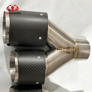 Paire adaptée à l'<span class=keywords><strong>embout</strong></span> d'échappement de voiture <span class=keywords><strong>Akrapovic</strong></span> en Fiber de carbone véritable, extrémité à double tuyau - Product Image 2