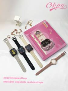Caja de regalos de moda 6 en 1 reloj inteligente A68plus collar anillo pulsera pendientes conjunto de joyería relojes de mujer deportes A68 Plus <span class=keywords><strong>Smartwatch</strong></span> - Product Image 6