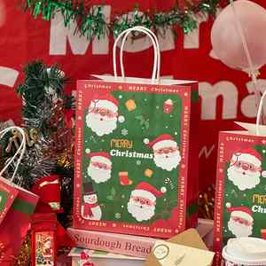 Bolsas de Papel Kraft Navideñas Personalizadas para Cafeterías, Tiendas de Bebidas, Entrega de Alimentos, Restaurantes, Laminación de Papel Blanco, Logotipos Impresos - Product Image 6