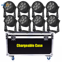 Projecteurs LED à batterie IP65 étanches 6x20W RGBWAUV 6-en-1 DMX512 avec télécommande et contrôle sonore pour éclairage de scène extérieur