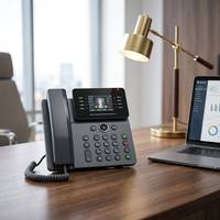 Téléphone IP Gigabit V63 avec écran couleur HD 2,8 pouces, PoE, double stackage, conférence locale 6 voies, 21 touches DSS, SIP VoIP, téléphone de bureau professionnel