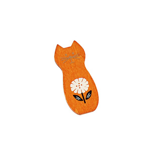 Aimant de réfrigérateur en forme de chat en bois avec motif floral pour notes et photos, style moderne, bois de tilleul, 1 pièce - Product Image 5