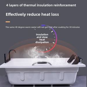 Luxus moderne einfache Einweichen Acryl Doppel badewanne freistehende rechteckige erwachsene weiße Badezimmer badewanne - Product Image 4