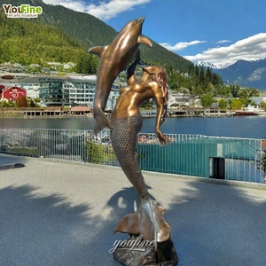 Outdoor Garden Park Decor Life Size <strong>Bronze</strong> <strong>Mermaid</strong> <strong>Statue</strong> Sculpture - Product Image 6