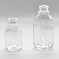 Garrafa de infusão de vidro âmbar claro 50ml 100ml 250ml 500ml com rolha de borracha e tampa de plástico de alumínio usp typeia, ii, iii
