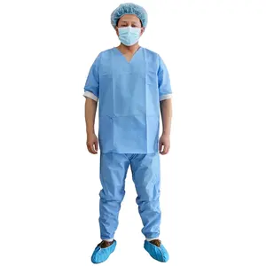 Medical Supplies Hospital Uniform Disposable Medical Scrubs Set For Surgery