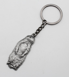 Portachiavi Economico in Metallo con Scultura Antica <span class=keywords><strong>di</strong></span> Marmota per Souvenir del Parco Nazionale Rocky Mountain - Product Image 3