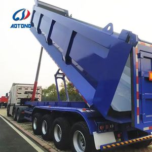 Remorque à trois essieux Aotong, capacité de charge lourde de 60 à 80 tonnes, remorque à benne hydraulique latérale, camion à benne <span class=keywords><strong>arrière</strong></span>, semi-remorque - Product Image 3