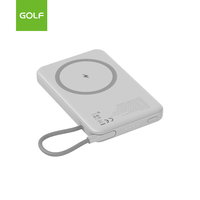 Mini Power Bank Portable avec Câble Intégré, Vente en Gros, LED Universel, OEM, Charge Rapide PD 20W, Power Bank Magnétique Sans Fil 5000mAh