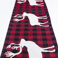 Chemin de table de Noël 2023 au design rustique de cerf, renne nordique et bonhomme de neige