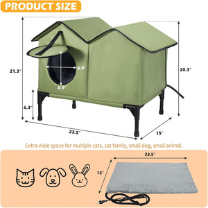 Casa para Gatos con Calefacción Termostática para Exteriores con Dos Puertas, Eficiente Energéticamente para el Invierno, Espacio Amplio para Varios Gatos - Product Image 5