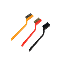 Ensemble de brosses métalliques 3 pièces-Poils en acier inoxydable avec manche incurvé pour le frottement de la rouille, de la saleté et de la peinture