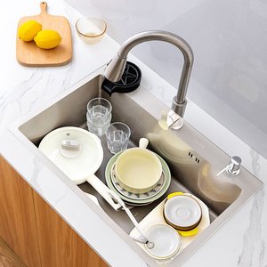 Fregadero de cocina de acero inoxidable de un solo tazón, fregadero grande de un solo tazón para empotrar, lavabo para lavar platos y verduras - Product Image 5