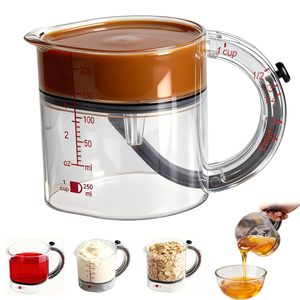 Taza Medidora 4 en 1 de Nuevo Diseño, Ajustable, con Base Sellada, Fácil de Limpiar, Multifuncional para Cocinar y Hornear - Product Image 1