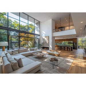 Ventana Panorámica Moderna con Clasificación Energética, Doble y Triple Acristalamiento, Fija, de Gran Tamaño, para Sala de Estar de Villa de Lujo - Product Image 5