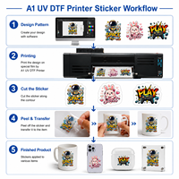 Impresora de Etiquetas UV DTF Industrial XINMEI I3200/XP600 para Calcomanías de Cristal en Tazas y Botellas, Máquina de Impresión UV DTF