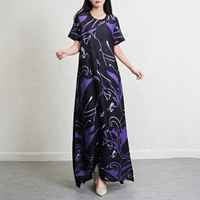 Miyake Usine Directe Haute Qualité Plissée Dames Décontracté Longue Robe Imprimé Floral Méthode Tissée