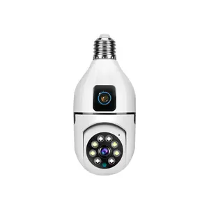 Dropshipping Câmera de Lâmpada Wifi 1080P HD Lamp Holder Home Security Mini Câmera Sem Fio E27 Câmera Bulbo de lente dupla