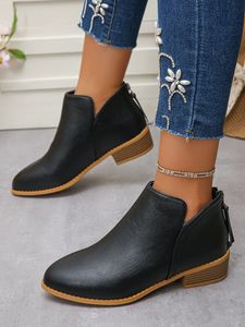 <span class=keywords><strong>Botas</strong></span> Cortas de Tacón Medio <span class=keywords><strong>para</strong></span> Mujer, Estilo Bota, Nuevas, con Cierre Trasero, Venta al Por Mayor - Product Image 6