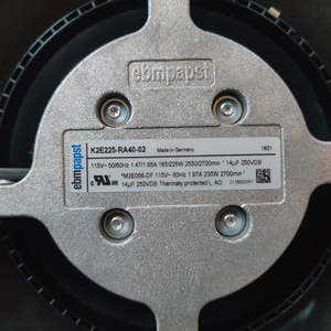 Ventilador Centrífugo Curvo hacia Atrás de CA de 225 mm, 115 V, ebm-papst K2E225-RA40-02, Ventilador de Ventilación HVAC - Product Image 3