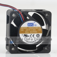 Ventilateur de refroidissement AVC 5V 24V 48V DC 12V 0.20A AC EC 4020 40X40X20MM 4CM à double roulement à billes pour serveur 1U, mesure de vitesse de l'alimentation du CPU DS04020B12H