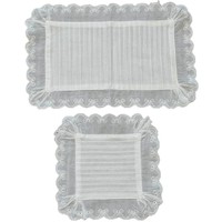 Sets de table coréens doux et purs de style blanc avec motif bambou et dentelle, sous-verres, décorations de table, sets de table multi-usages