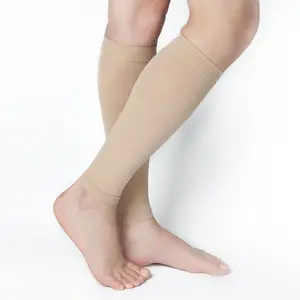 20-30mmHg nude black polyamide elatane medical graduated compression calf sleeve stockings stocks for pregnancy