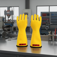 Gants isolants en caoutchouc pour travaux électriques, tension maximale 1000V, bicolores, classe 0, noir/jaune, meilleurs gants de sécurité électrique