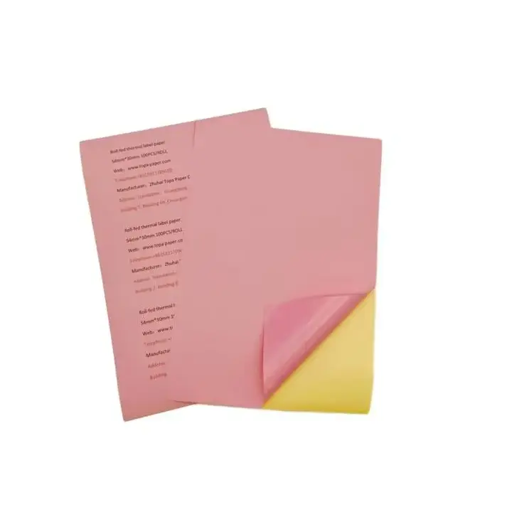 Kertas perekat Matte atau mengkilap ukuran A4 25 lembar lembar lembar Label warna merah muda ringan untuk kertas injeksi printer laser