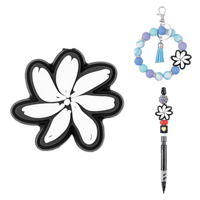 Perles décoratives florales en PVC en vrac pour la décoration de stylos, idéales pour les fêtes printanières et estivales, les cadeaux scolaires et les accessoires de papeterie