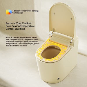 WC Moderno Elettrico Intelligente Automatico a Pavimento Allungato Antibatterico in Ceramica con Scarico a S per Uso Alberghiero - Product Image 1