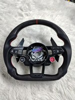 Volant en fibre de carbone de style RS avec écran LED pour Audi A3 A4 A5 A6 A7 C6 C7 C8 S3 S4 S5 S6 B7 B8 B9 RS3 RS5 RS6 TT TTRS