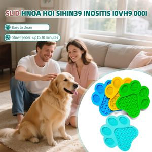 Accessoires pour animaux de compagnie : Gamelle pour chien avec compartiment séparé pour la nourriture, tapis à lécher en silicone de qualité alimentaire, distributeur de nourriture pour chien - Product Image 2