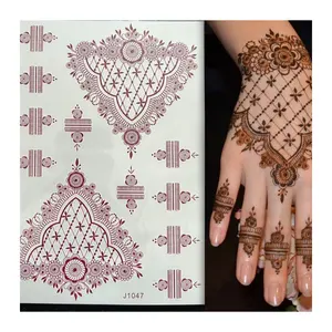 Châu Âu Và Mỹ Vermilion Red Hannah Henna Tattoo Stickers Nước Bằng Chứng Tùy Chỉnh Tattoo Sticker Hình Xăm Tạm Thời Bán Buôn