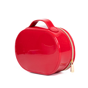 Bolsa de almacenamiento impermeable de lujo para regalo de mostrador de belleza, bolsa de cosméticos de cuero rojo de gran capacidad para viaje. - Product Image 5