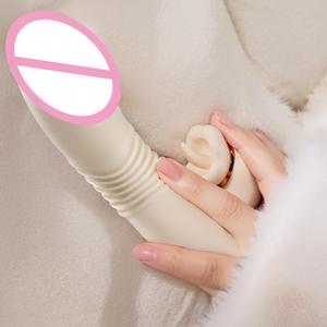 BANSEY Vibrateur chauffant télescopique 2 en 1 avec fonction de léchage oral et de succion du clitoris, étanche, jouets sexuels pour adultes - Product Image 2