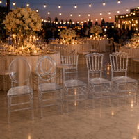 Chaises Chiavari en résine acrylique transparente en gros pour mariages, événements, fêtes, salon et entrée